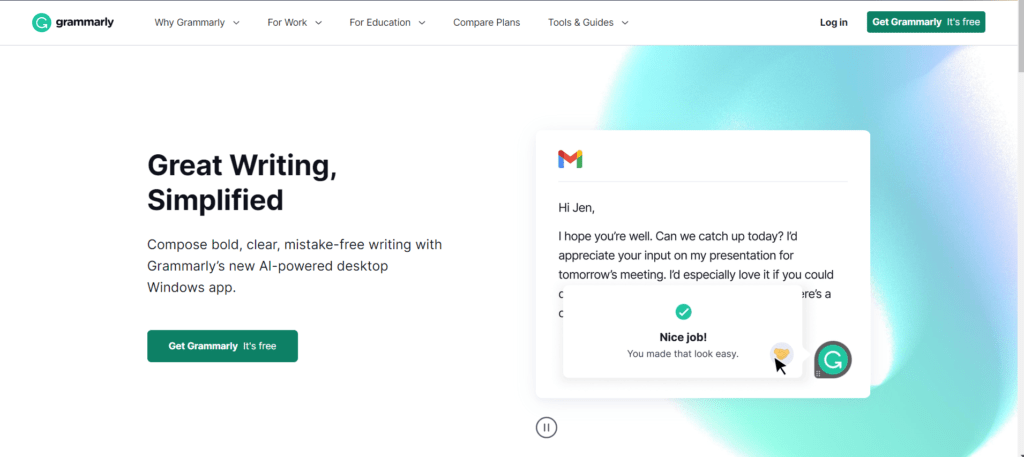 grammarly writing and edting tools