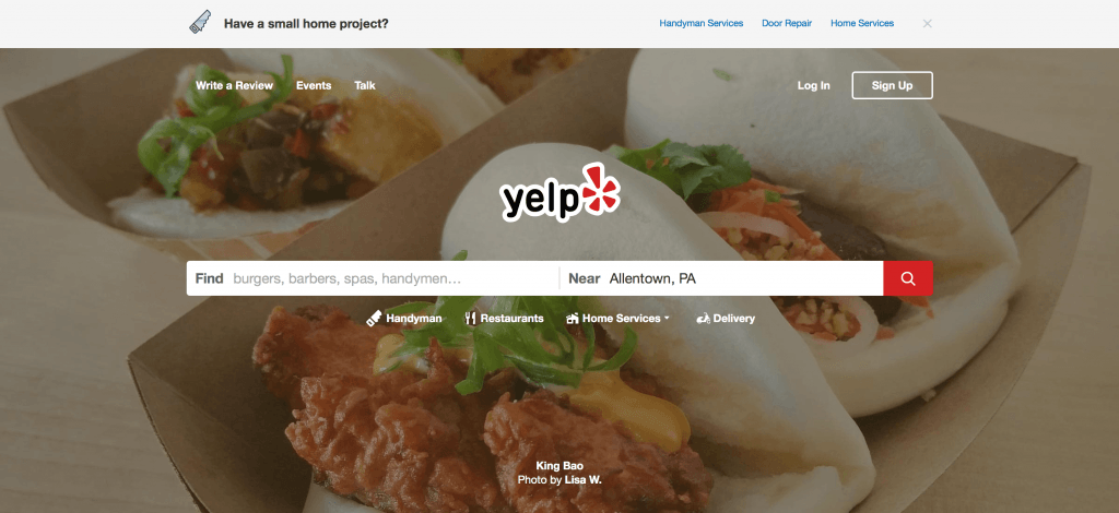 yelp review type of social media platform